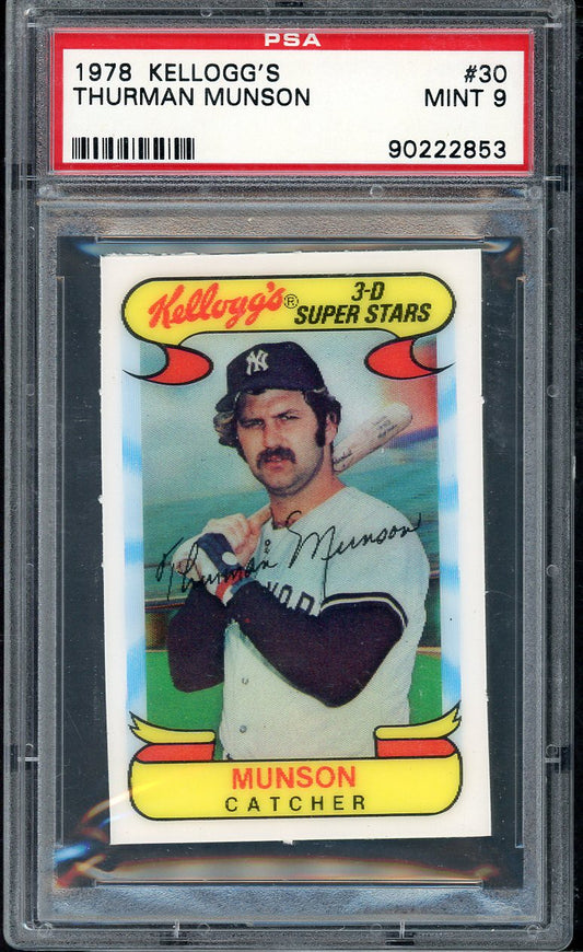 1978 Kelloggs Baseball #030 Thurman Munson Yankees PSA 9 MINT 563324