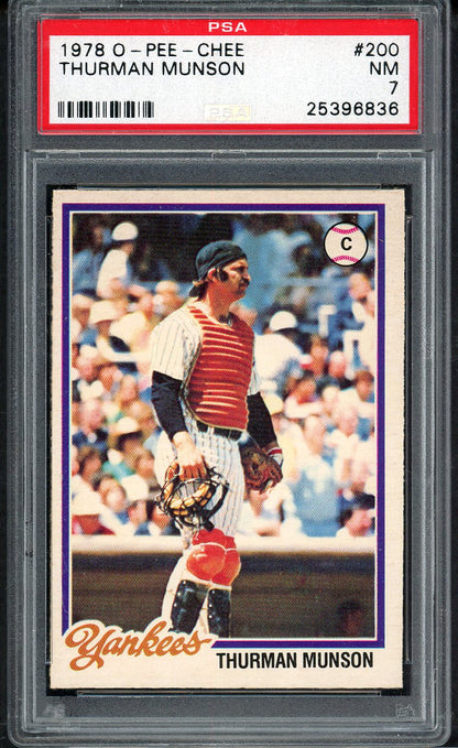 1978 O Pee Chee #200 Thurman Munson Yankees PSA 7 NM 563325