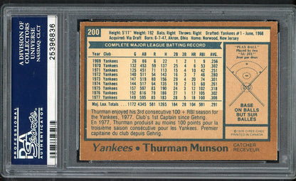 1978 O Pee Chee #200 Thurman Munson Yankees PSA 7 NM 563325