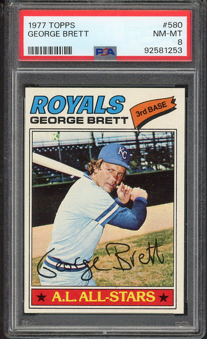1977 Topps Baseball #580 George Brett Royals PSA 8 NM/MT 563332