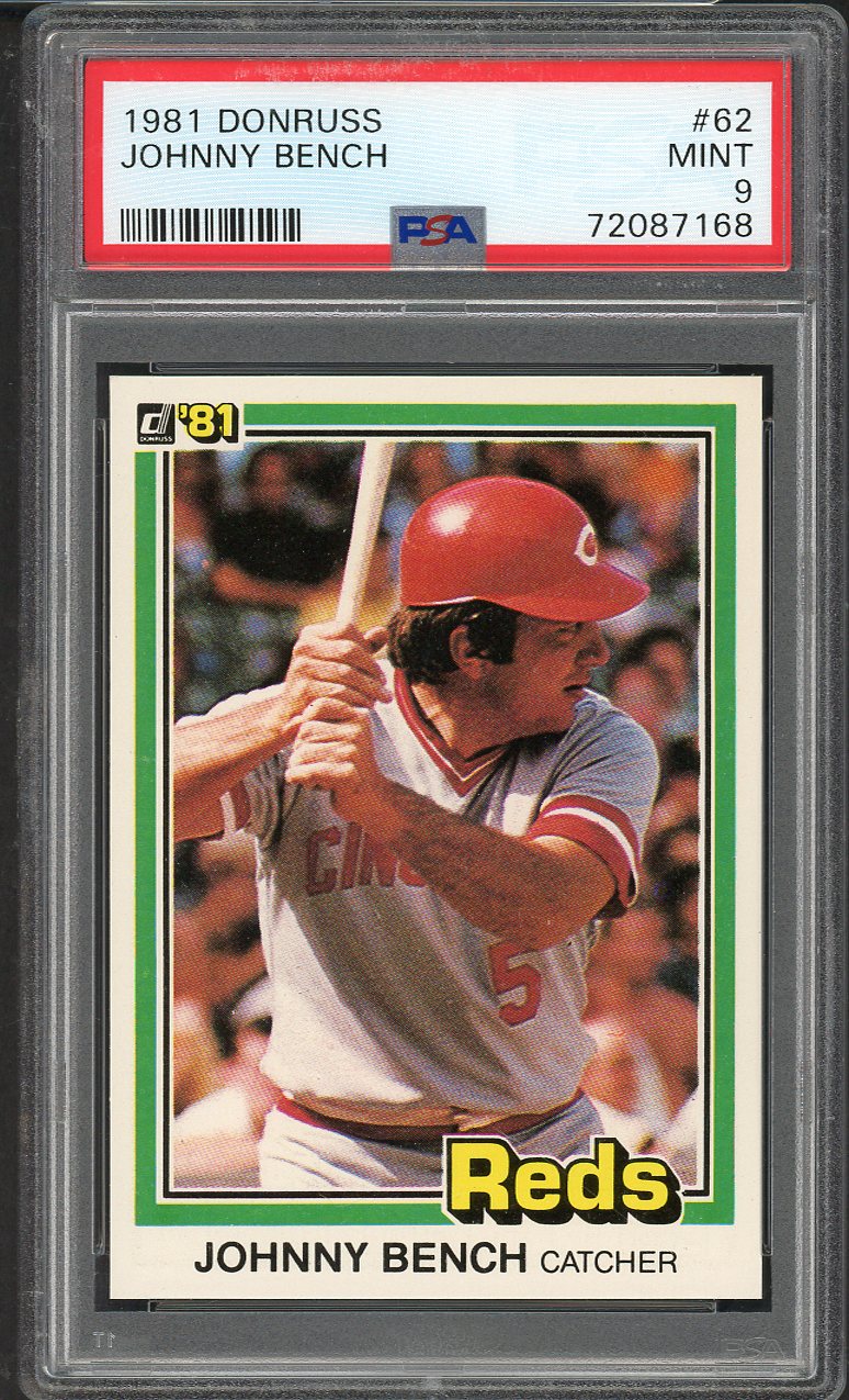 1981 Donruss #062 Johnny Bench Reds PSA 9 MINT 563338