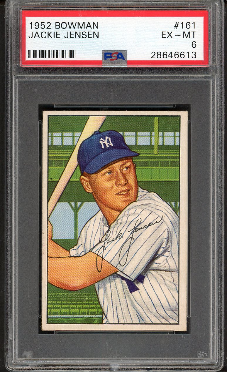1952 Bowman Baseball #161 Jackie Jensen Yankees PSA 6 EX-MT 563341