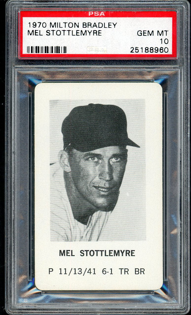 1970 Milton Bradley Mel Stottlemyre Yankees PSA 10 GEM MINT 563343