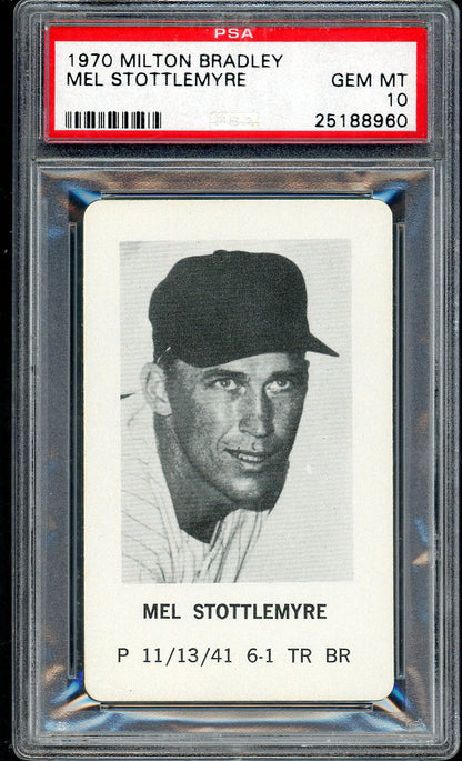 1970 Milton Bradley Mel Stottlemyre Yankees PSA 10 GEM MINT 563343