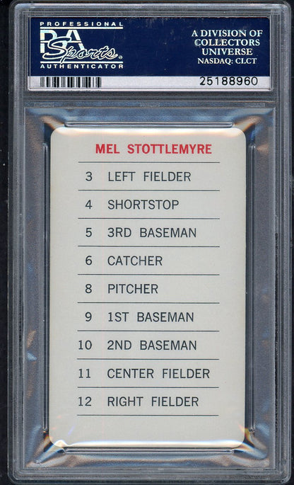 1970 Milton Bradley Mel Stottlemyre Yankees PSA 10 GEM MINT 563343