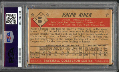 1953 Bowman Color Baseball #080 Ralph Kiner Pirates PSA 5 EX 563355