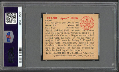 1950 Bowman Baseball #155 Frank Shea Yankees PSA 6 EX-MT 563359