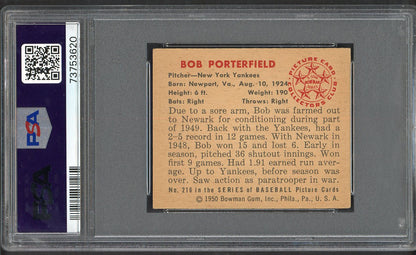 1950 Bowman Baseball #216 Bob Porterfield Yankees PSA 6 EX-MT 563362