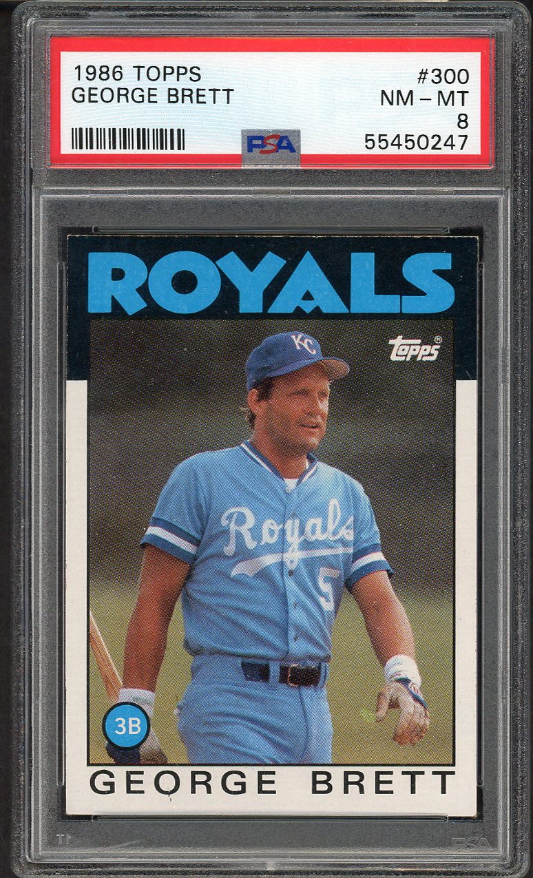 1986 Topps #300 George Brett Royals PSA 8 NM/MT 563363