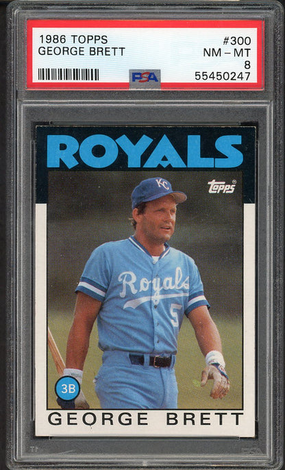 1986 Topps #300 George Brett Royals PSA 8 NM/MT 563363