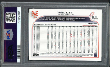 2022 Topps Update #US144 Mel Ott Giants PSA 9 MINT 563367