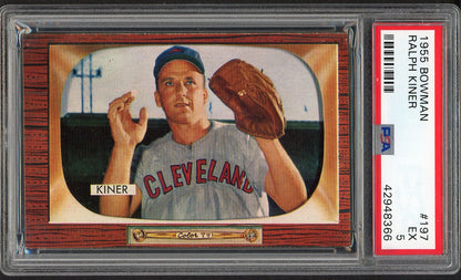 1955 Bowman Baseball #197 Ralph Kiner Indians PSA 5 EX 563388