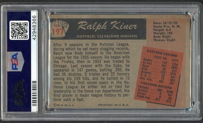 1955 Bowman Baseball #197 Ralph Kiner Indians PSA 5 EX 563388