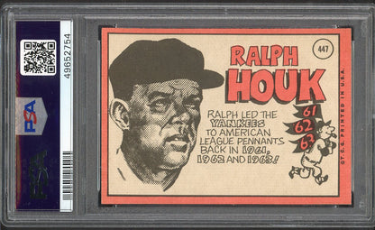 1969 Topps Baseball #447 Ralph Houk Yankees PSA 5 EX 563389