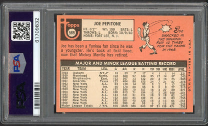 1969 Topps Baseball #589 Joe Pepitone Yankees PSA 7 NM 563391