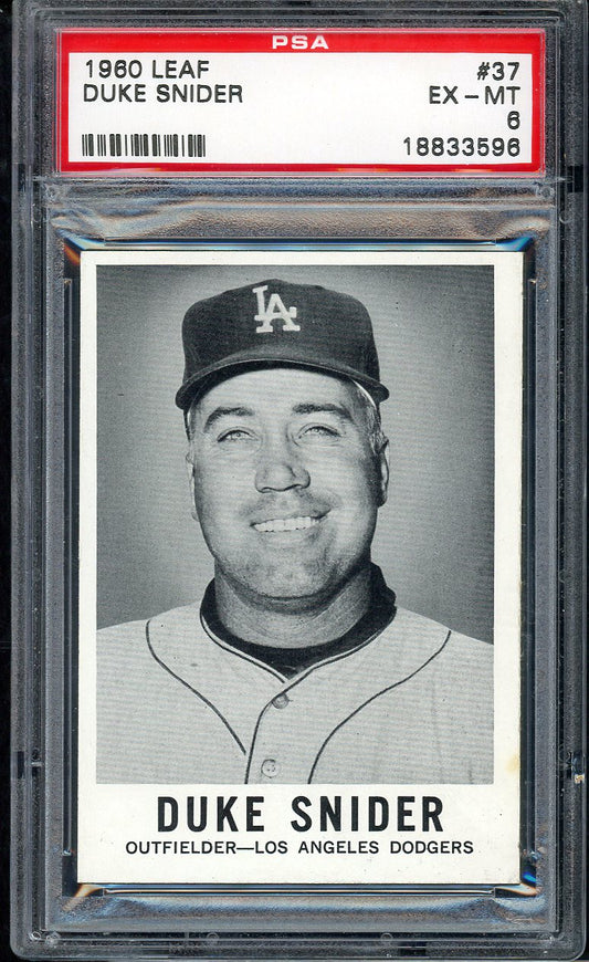 1960 Leaf Baseball #037 Duke Snider Dodgers PSA 6 EX-MT 563401