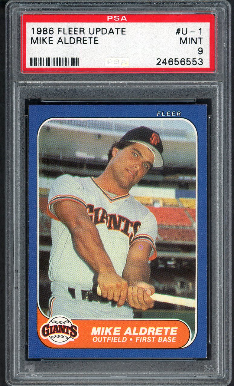 1986 Fleer Update #U1 Mike Aldrete Giants PSA 9 MINT 563404