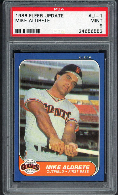 1986 Fleer Update #U1 Mike Aldrete Giants PSA 9 MINT 563404