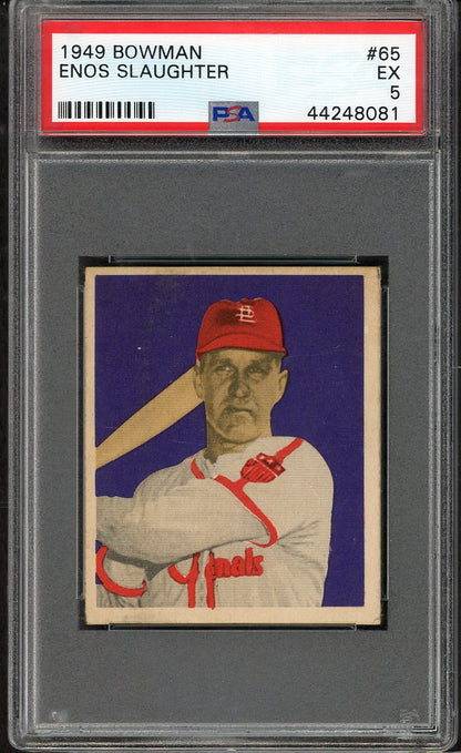 1949 Bowman Baseball #065 Enos Slaughter Cardinals PSA 5 EX 563405