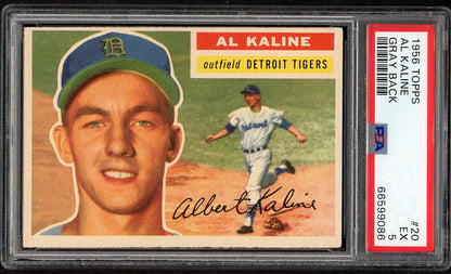 1956 Topps Baseball #020 Al Kaline Tigers PSA 5 EX Gray 563412