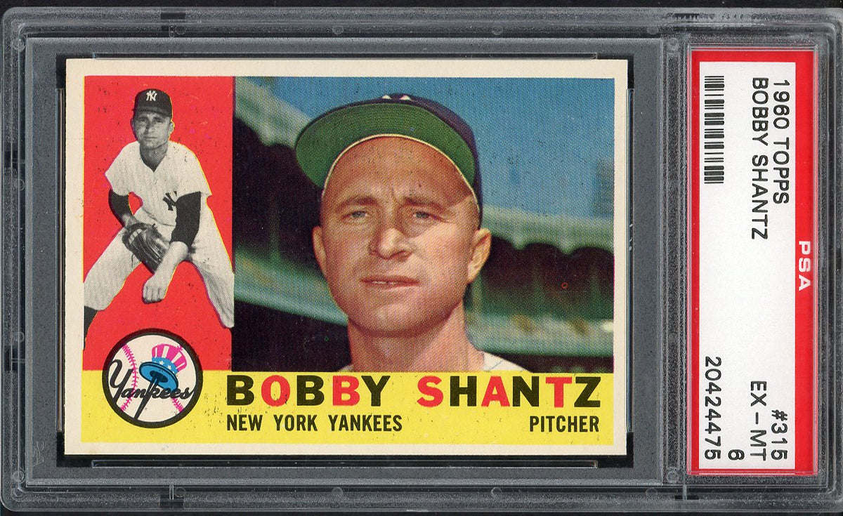 1960 Topps Baseball #315 Bobby Shantz Yankees PSA 6 EX-MT 563413