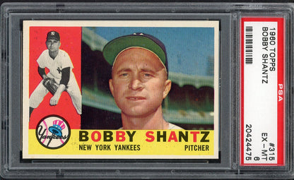 1960 Topps Baseball #315 Bobby Shantz Yankees PSA 6 EX-MT 563413
