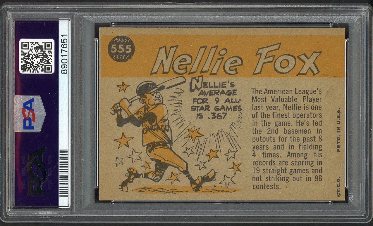 1960 Topps Baseball #555 Nellie Fox A.S. White Sox PSA 8 NM/MT 563415
