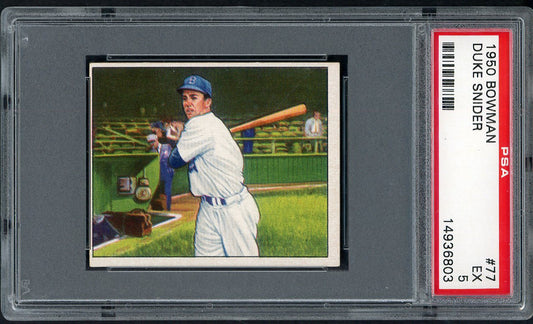 1950 Bowman Baseball #077 Duke Snider Dodgers PSA 5 EX 563416