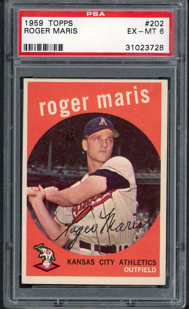 1959 Topps Baseball #202 Roger Maris A's PSA 6 EX-MT 563422