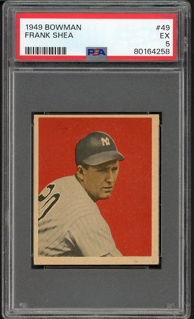 1949 Bowman Baseball #049 Frank Shea Yankees PSA 5 EX 563427