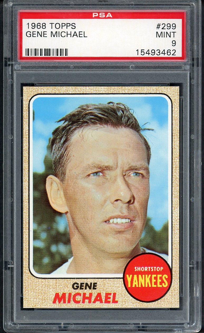1968 Topps Baseball #299 Gene Michael Yankees PSA 9 MINT 563430