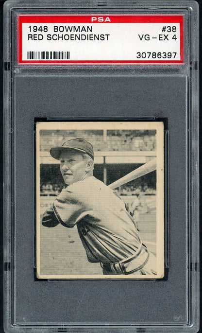 1948 Bowman Baseball #038 Red Schoendienst Cardinals PSA 4 VG-EX 563432