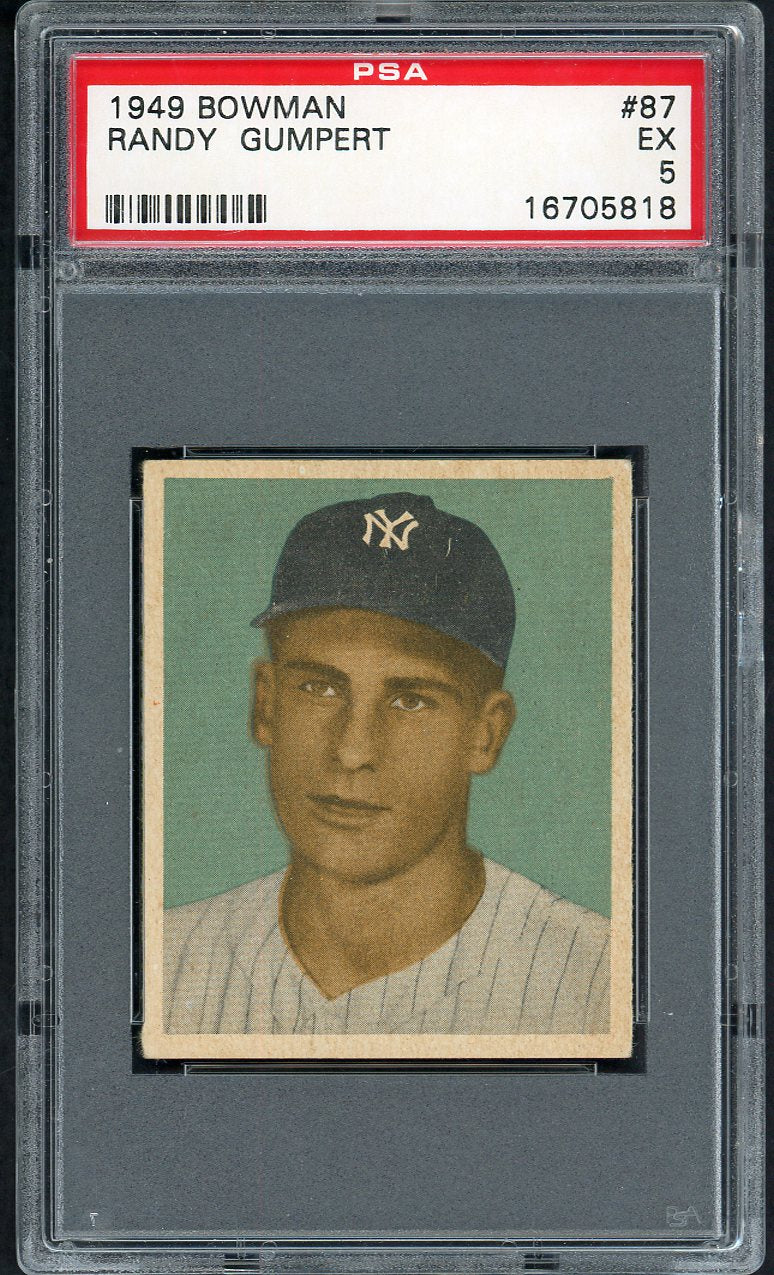 1949 Bowman Baseball #087 Randy Gumpert Yankees PSA 5 EX 563436