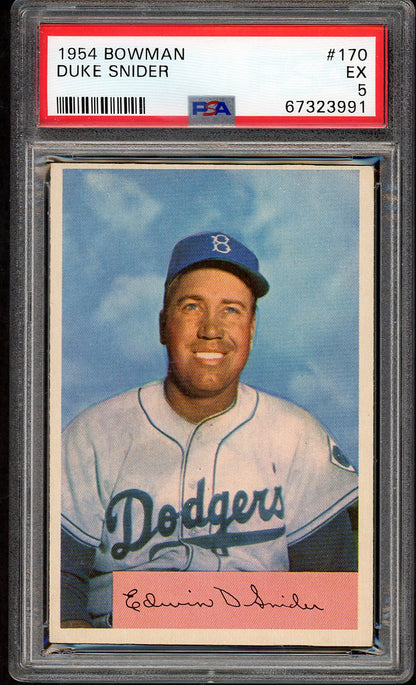 1954 Bowman Baseball #170 Duke Snider Dodgers PSA 5 EX 563443