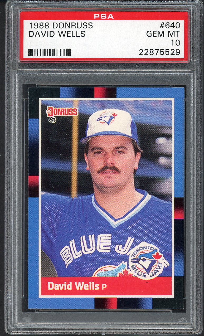 1988 Donruss #640 David Wells Blue Jays PSA 10 GEM MINT 563447