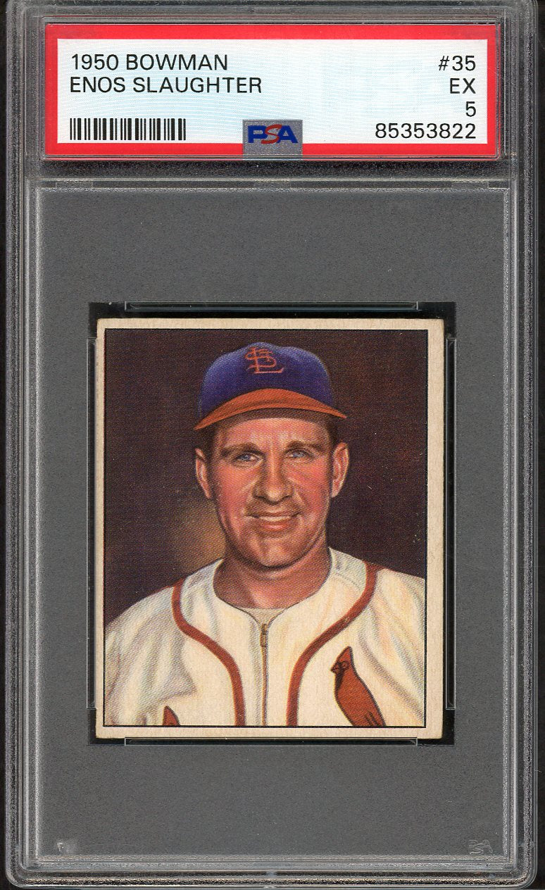 1950 Bowman Baseball #035 Enos Slaughter Cardinals PSA 5 EX 563449
