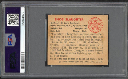 1950 Bowman Baseball #035 Enos Slaughter Cardinals PSA 5 EX 563449