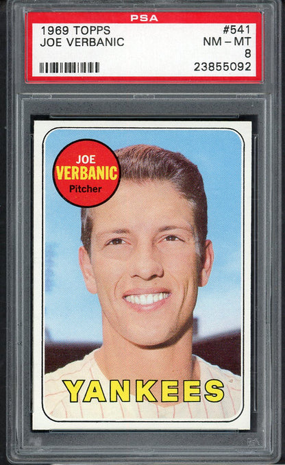 1969 Topps Baseball #541 Joe Verbanic Yankees PSA 8 NM/MT 563450
