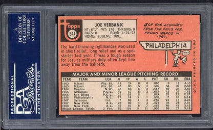 1969 Topps Baseball #541 Joe Verbanic Yankees PSA 8 NM/MT 563450