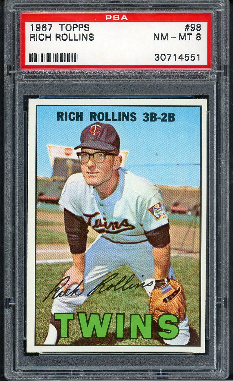1967 Topps Baseball #098 Rich Rollins Twins PSA 8 NM/MT 563458