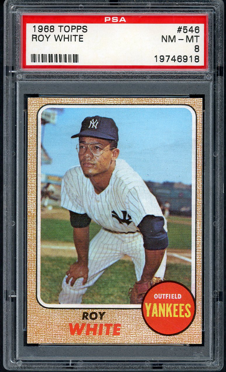 1968 Topps Baseball #546 Roy White Yankees PSA 8 NM/MT 563463