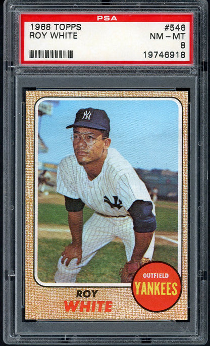 1968 Topps Baseball #546 Roy White Yankees PSA 8 NM/MT 563463