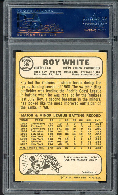 1968 Topps Baseball #546 Roy White Yankees PSA 8 NM/MT 563463