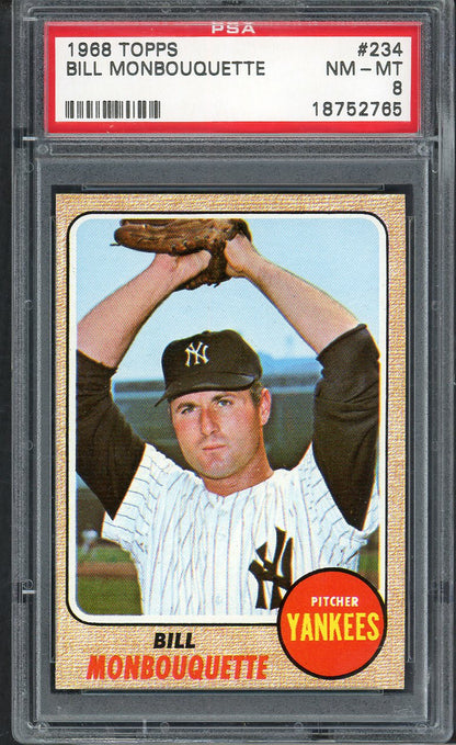 1968 Topps Baseball #234 Bill Monbouquette Yankees PSA 8 NM/MT 563466