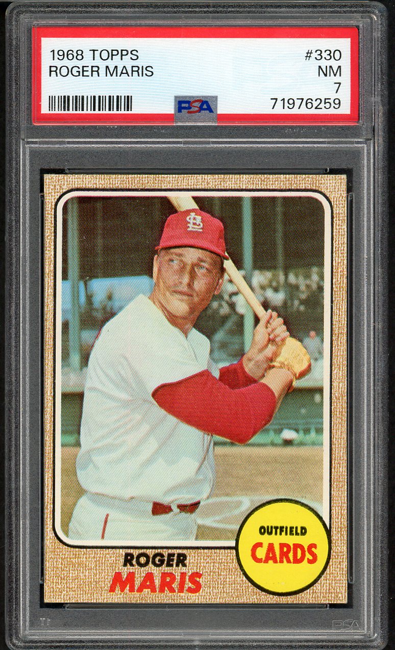 1968 Topps Baseball #330 Roger Maris Cardinals PSA 7 NM 563468