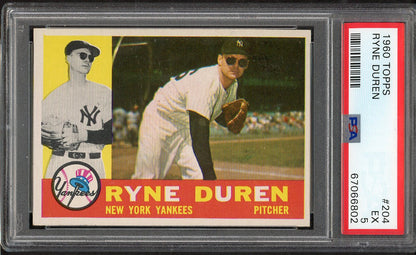 1960 Topps Baseball #204 Ryne Duren Yankees PSA 5 EX 563473