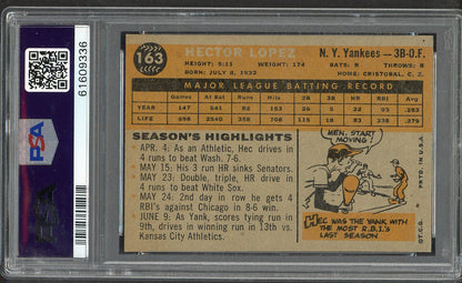 1960 Topps Baseball #163 Hector Lopez Yankees PSA 7 NM 563474