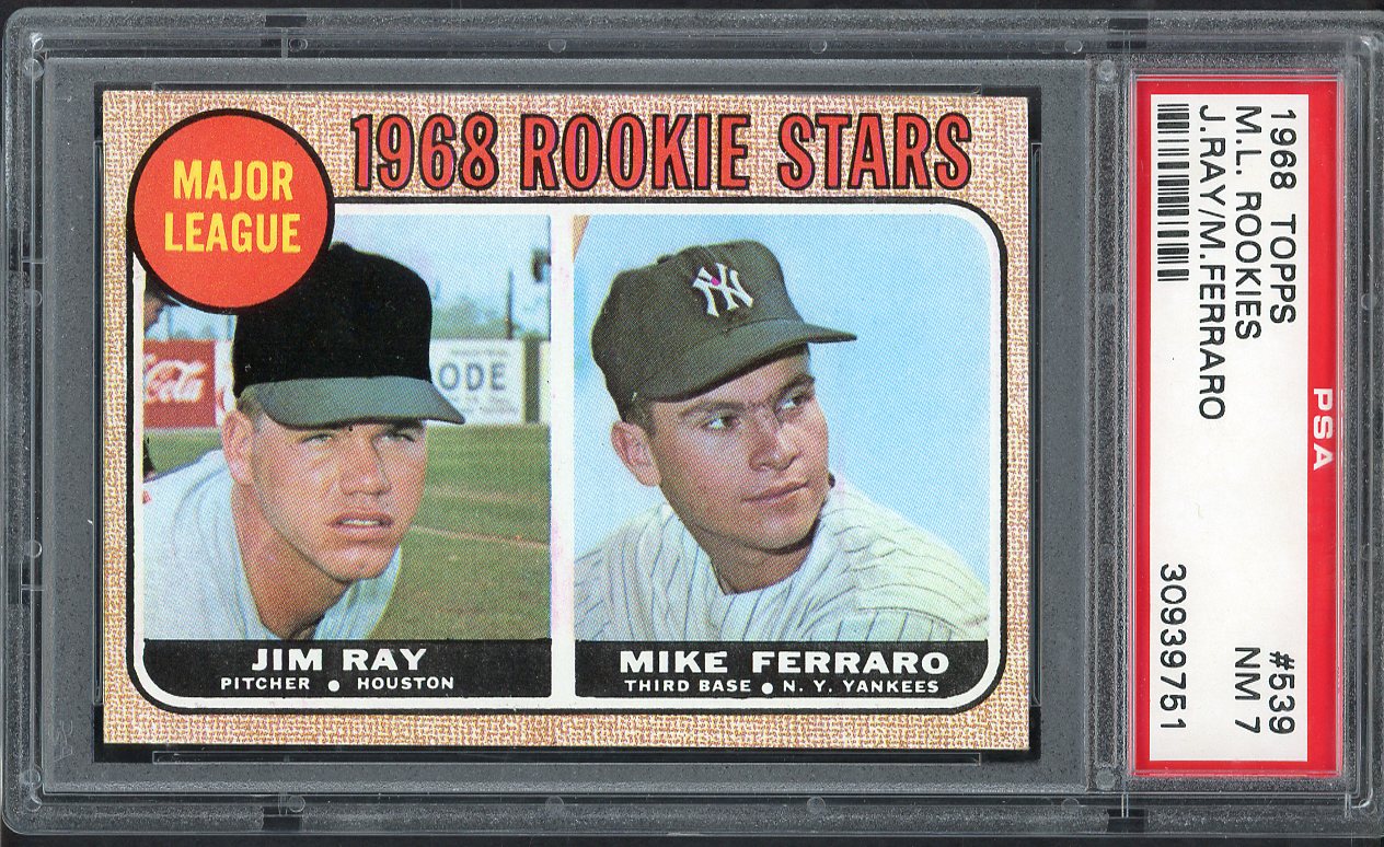 1968 Topps Baseball #539 Mike Ferraro Yankees PSA 7 NM 563477