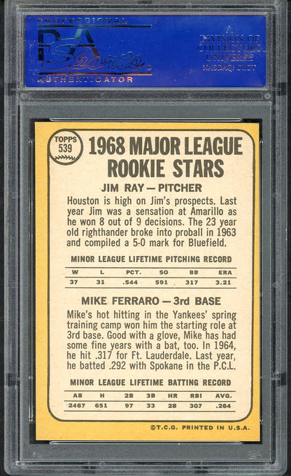 1968 Topps Baseball #539 Mike Ferraro Yankees PSA 7 NM 563477