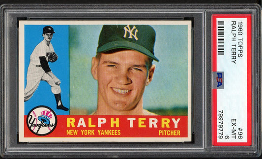 1960 Topps Baseball # 96 Ralph Terry Yankees PSA 6 EX-MT 563480